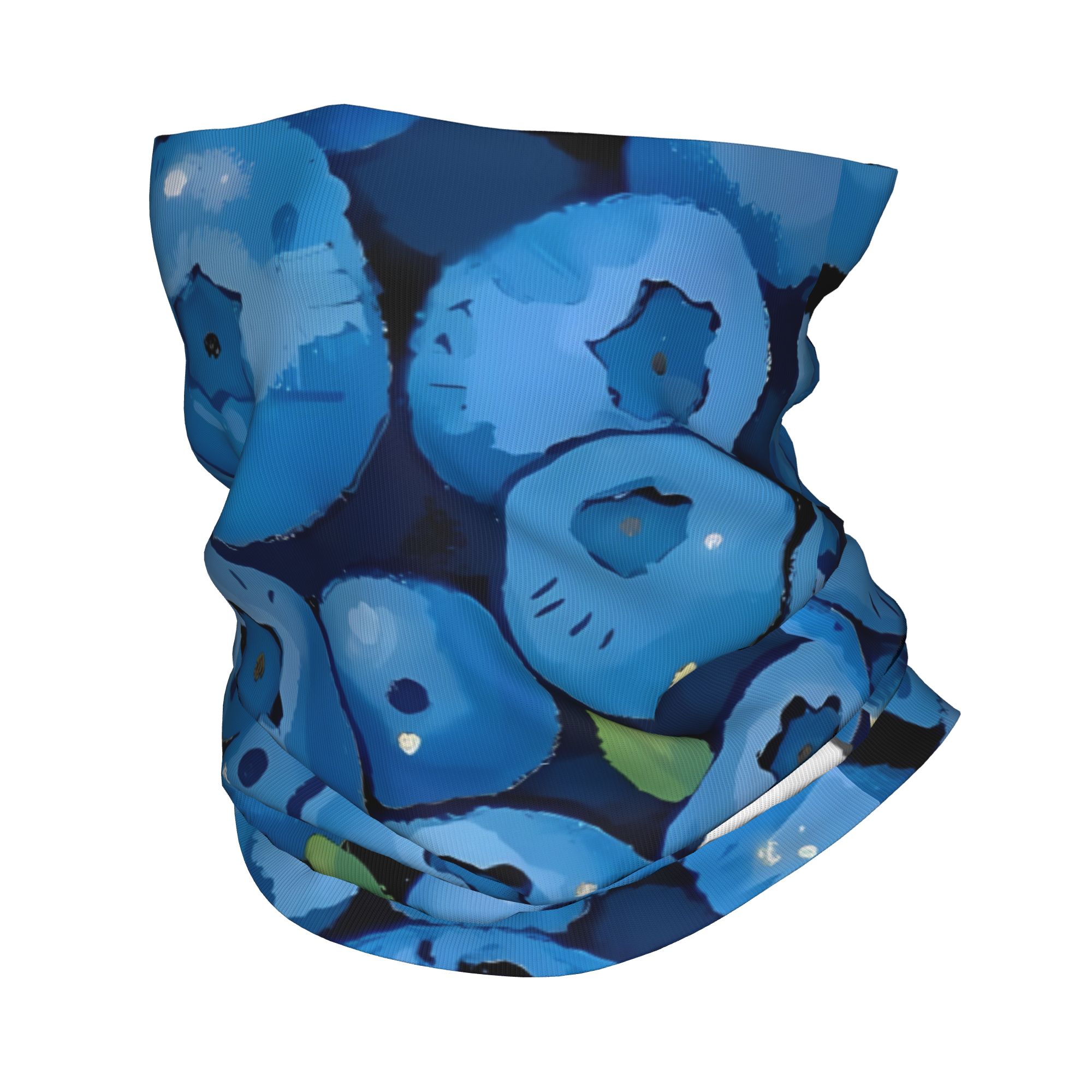 Neck Warmer Balaclava - Fruit Print blueberry with white rabbit