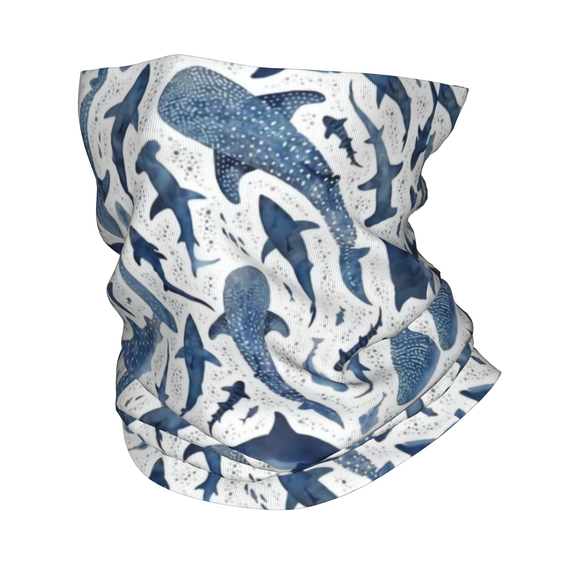 Custom Blue Watercolour Shark  - огляд і ціна Neck Warmer Balaclava